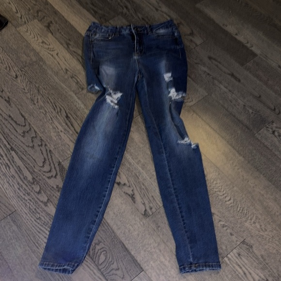 Wax distressed skinny jeans Sz 7 - Picture 14 of 15